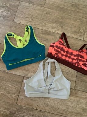 Women’s Sports Bra Tops - Teal/Neon, Coral/Burgundy, Light Gray